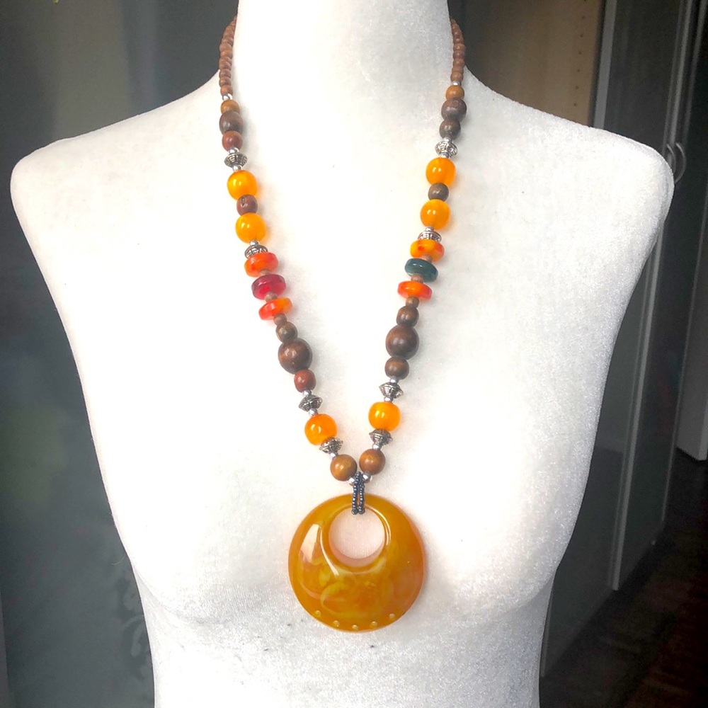Earth tones pendant necklace $20